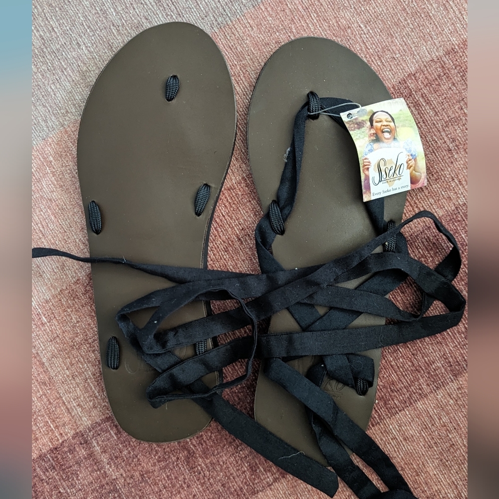 NWT Sseko Ribbon Sandals with extra ribbons